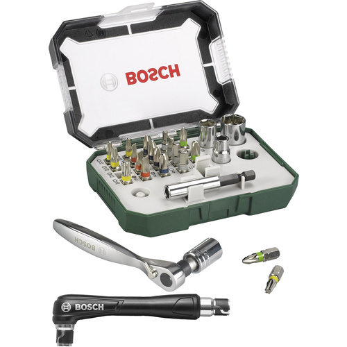 Bosch Accessories Promoline 2607017392 Bit-Set 27teilig Schlitz, Kreuzschlitz Pozidriv, Kreuzschlitz Phillips, Innen-Sechskant