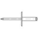 TOOLCRAFT 160171 Offene Blindniete (Ø x L) 4.8mm x 20mm Aluminium Stahl 250St.