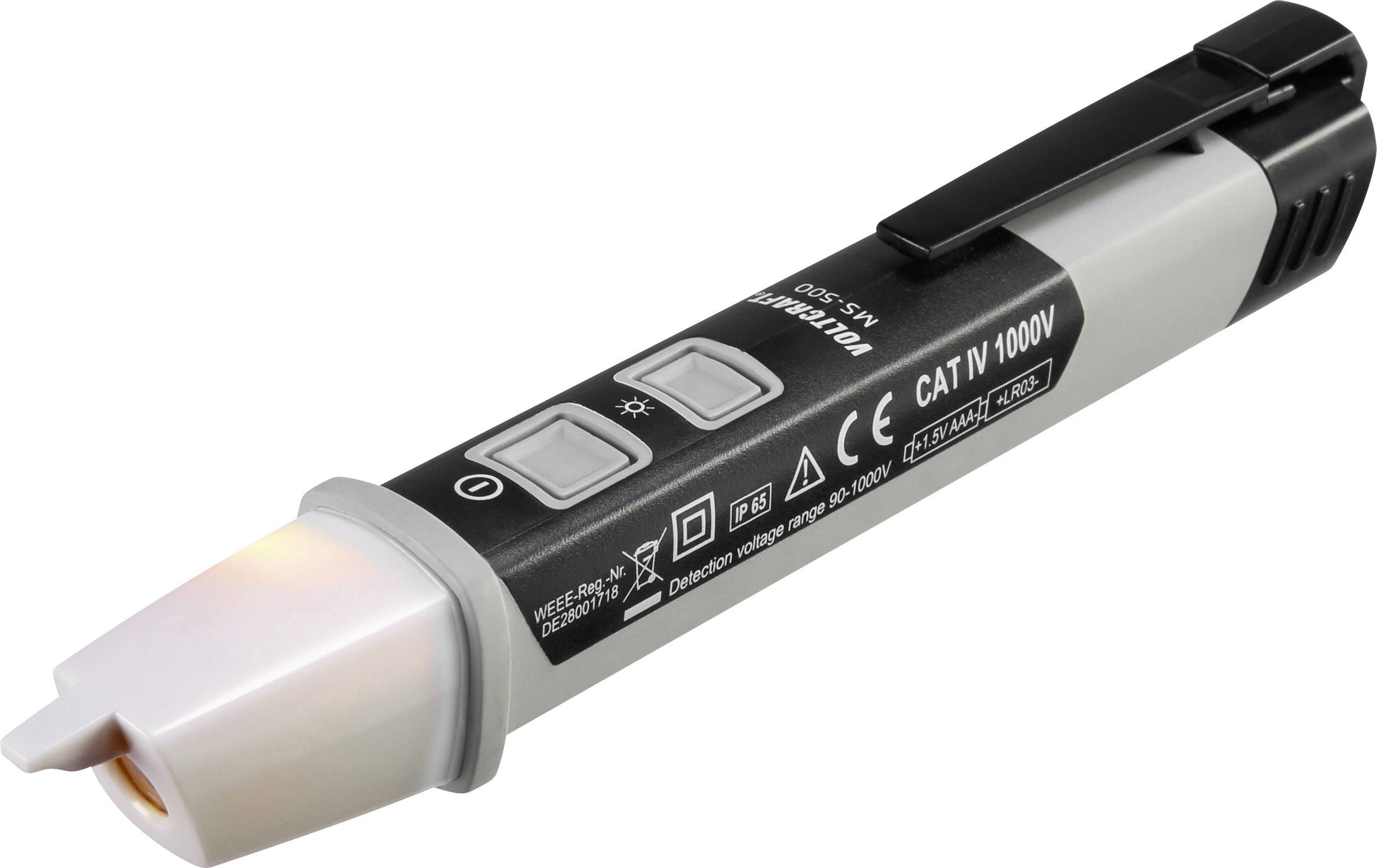VOLTCRAFT MS-500 Berührungsloser Spannungsprüfer CAT IV 1000V LED, Akustik