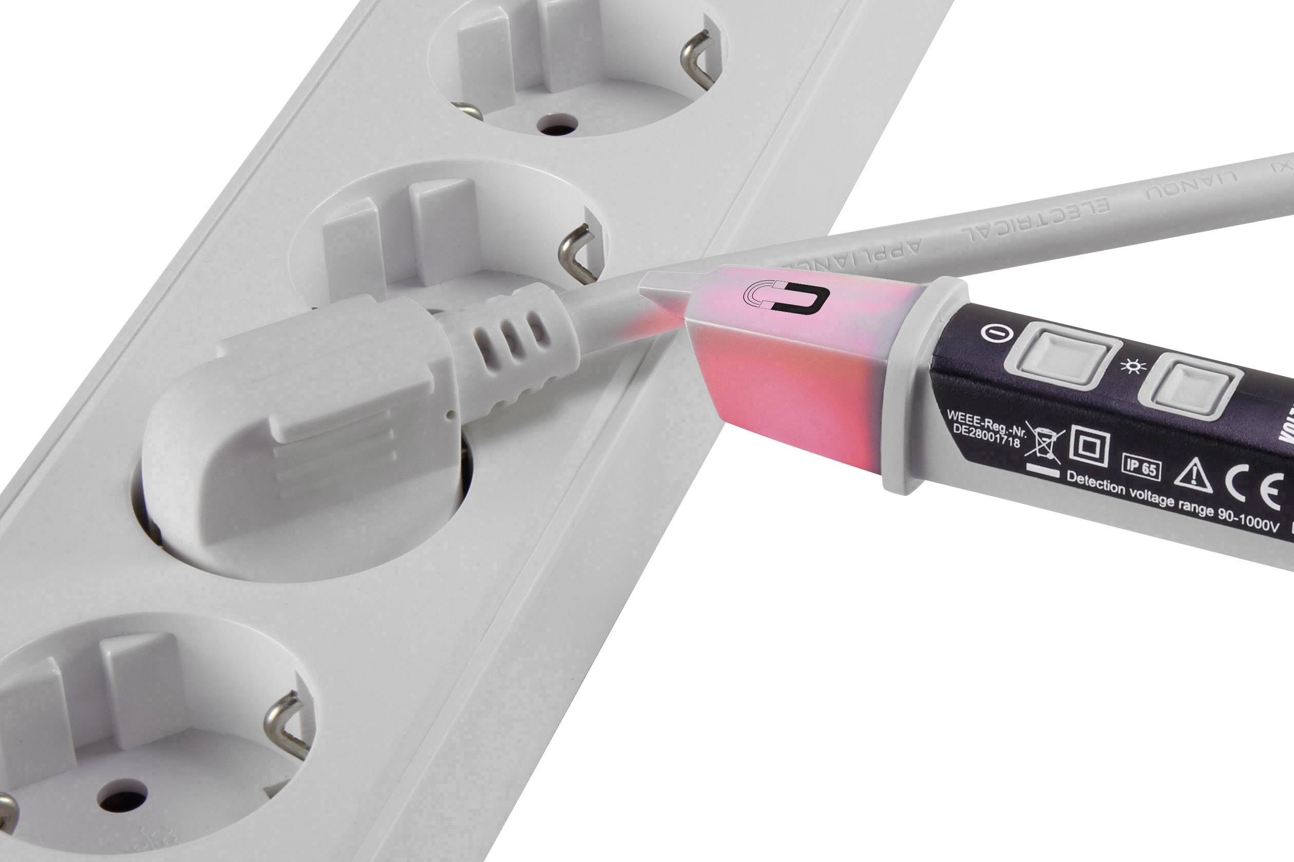 VOLTCRAFT MS-520 Berührungsloser Spannungsprüfer CAT IV 1000V LED, Akustik