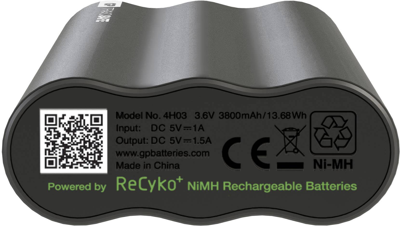 GP Batteries Travo Safe 4H03 Powerbank 3800 mAh NiMH Anthrazit
