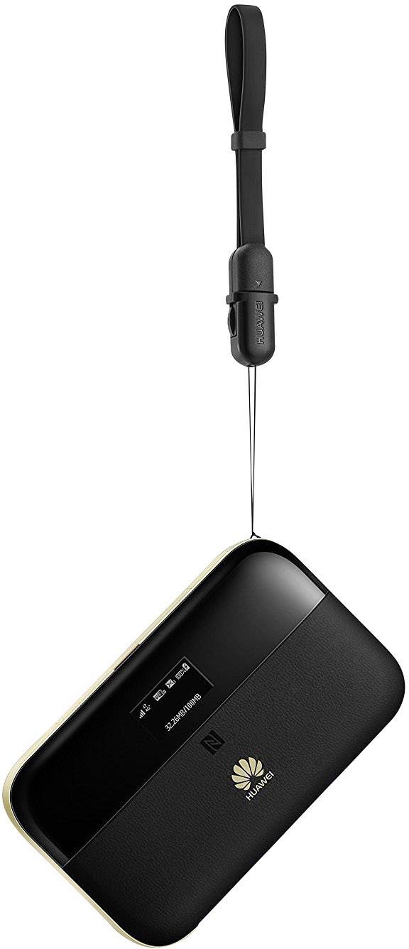 Huawei E5885LS-93A Mobiler LTE-WLAN-Hotspot bis 32 Geräte 300MBit/s mit microSD-Kartenslot, Powerbank-Funktion Schwarz, Gold