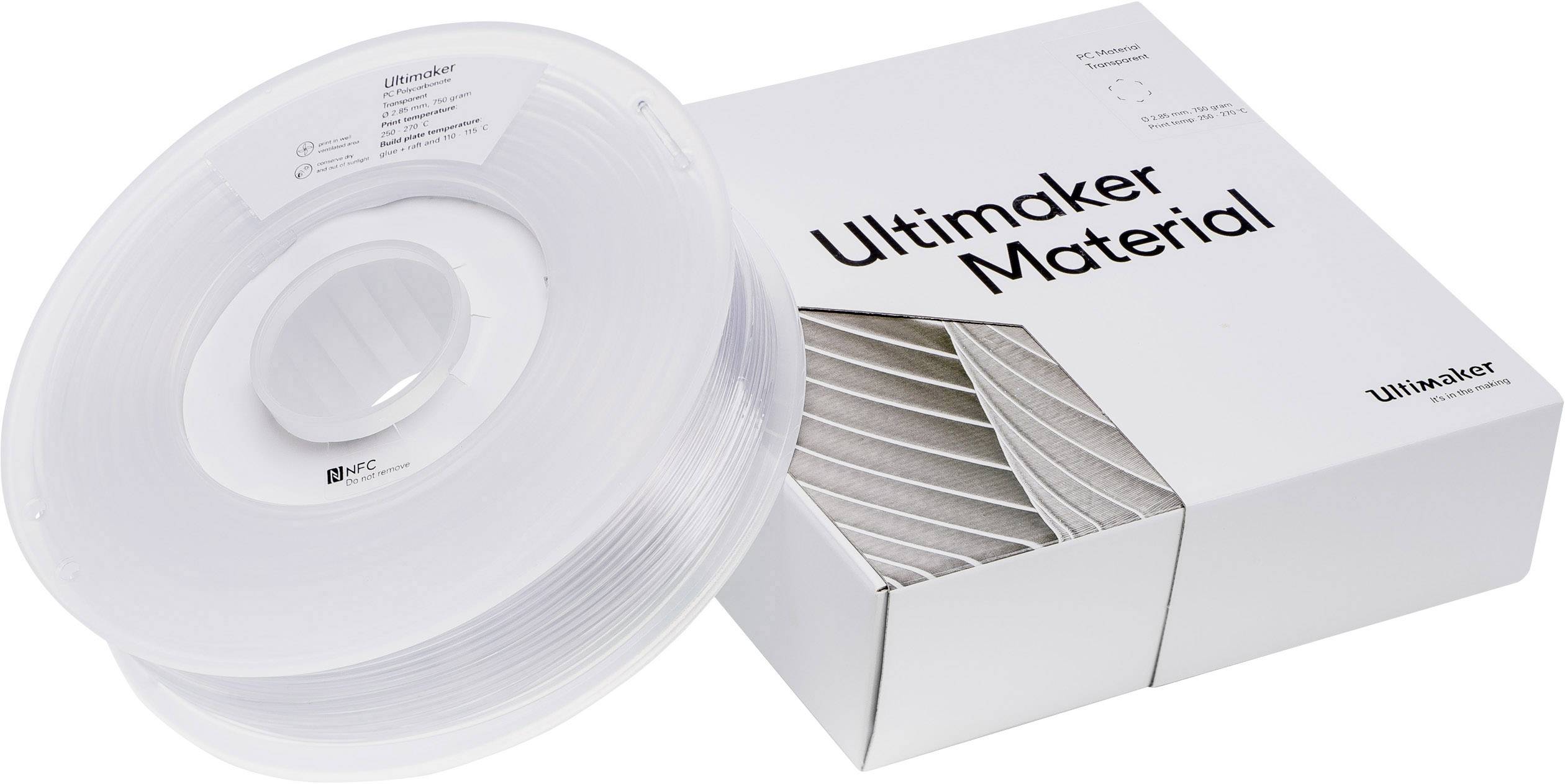 Ultimaker PCA - M3577 Transparent 750 - 212674 Filament PC (Polycarbonat) 2.85mm 750g Transparent 1St.