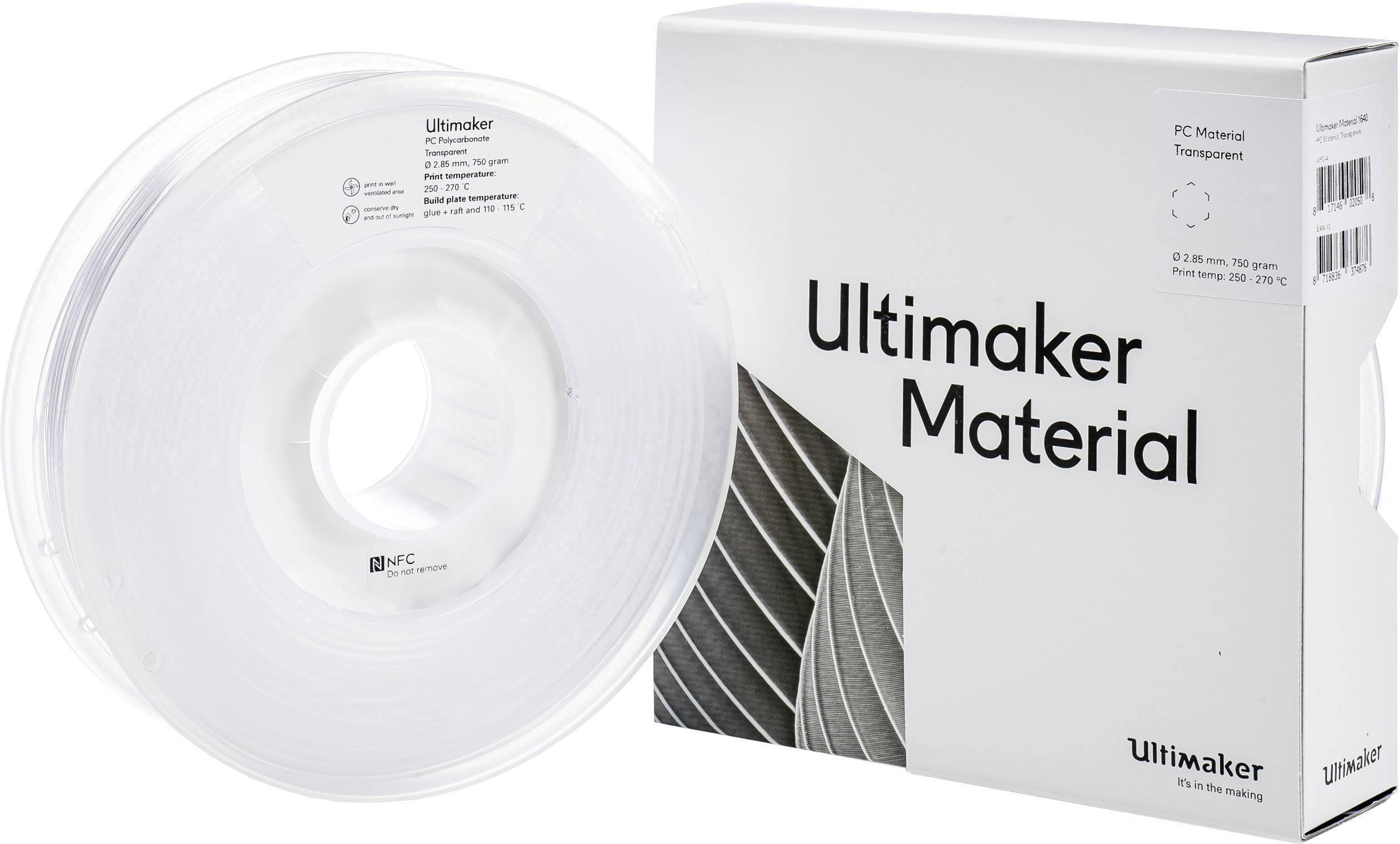 Ultimaker PCA - M3577 Transparent 750 - 212674 Filament PC (Polycarbonat) 2.85mm 750g Transparent 1St.