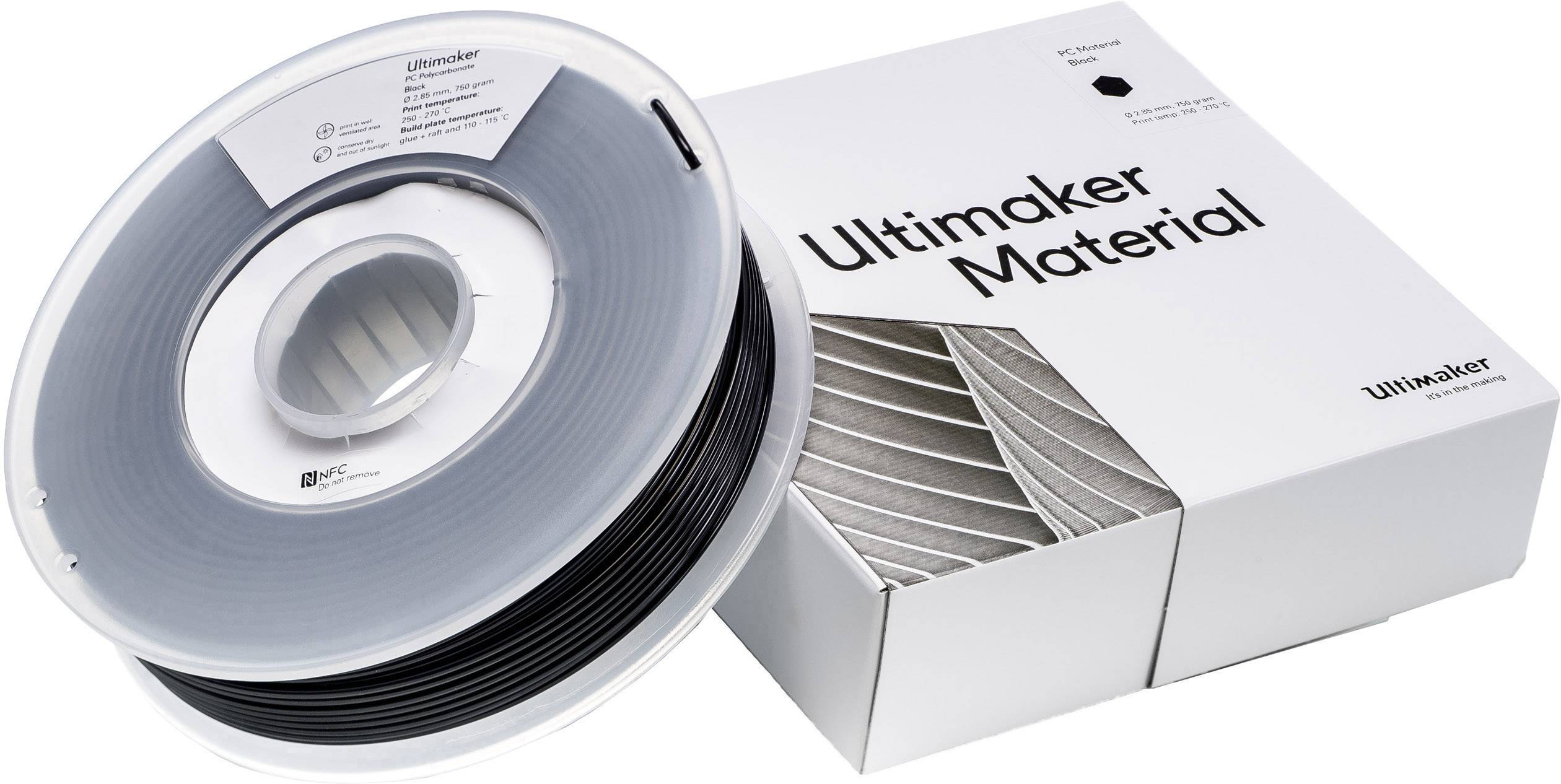 Ultimaker PCA - M3577 Black 750 - 212674 Filament PC (Polycarbonat) 2.85mm 750g Schwarz 1St.