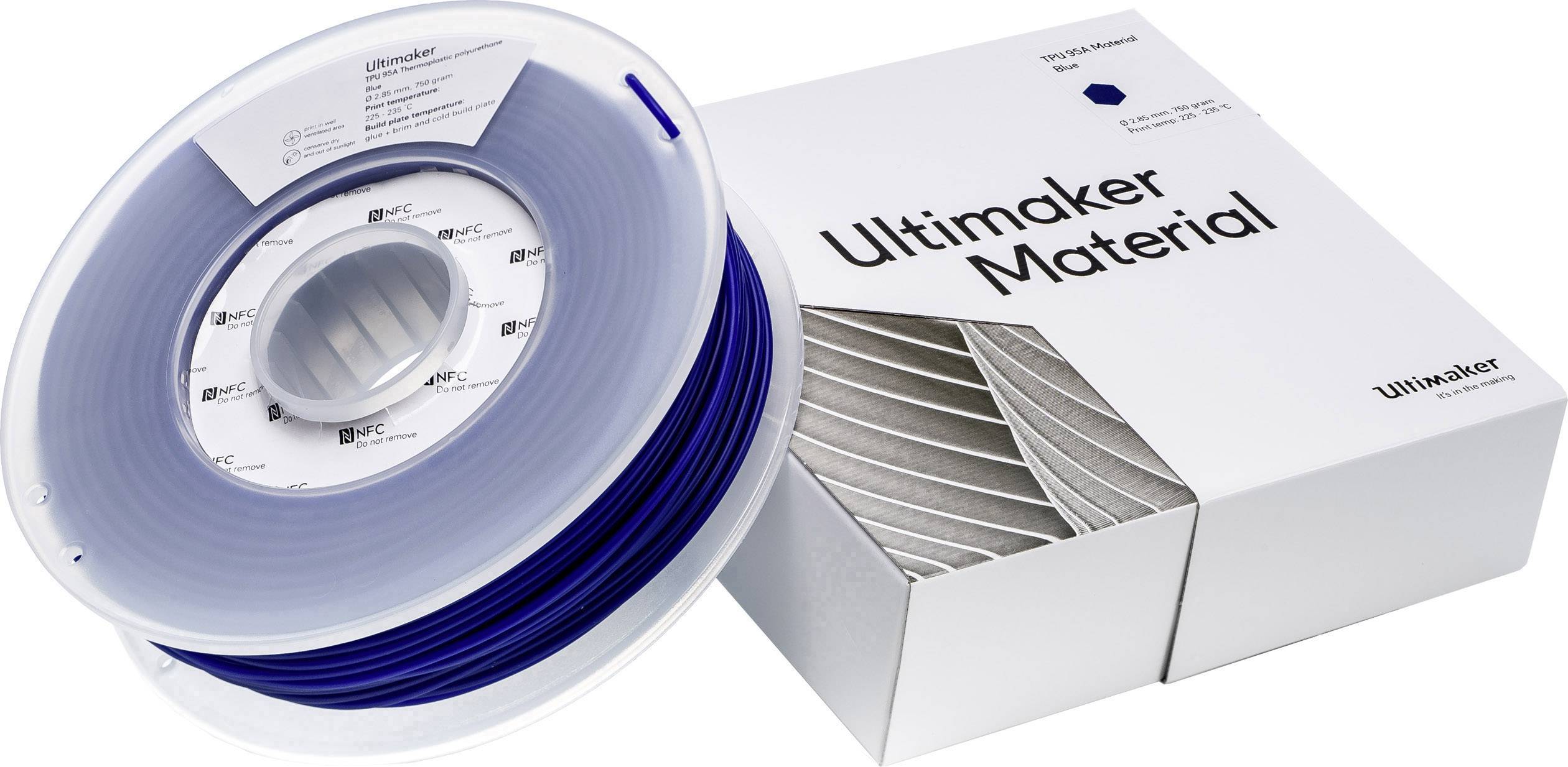 Ultimaker TPU - M0369 Blue 750 - 215194 Filament TPU semiflexibel 2.85mm 750g Blau 1St.