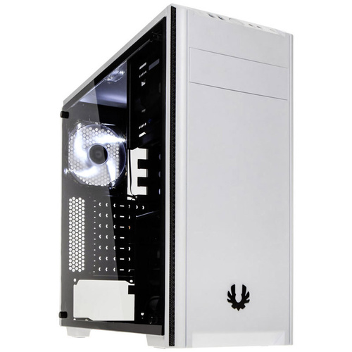 Bitfenix Nova Midi-Tower PC-Gehäuse Weiß Seitenfenster, Staubfilter, 1 vorinstallierter Lüfter, 1 Vorinstallierter LED Lüfter
