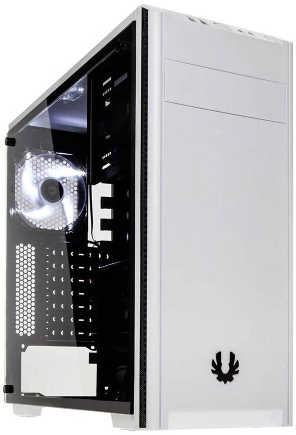 Bitfenix Nova Midi-Tower PC-Gehäuse Weiß Seitenfenster, Staubfilter, 1 vorinstallierter Lüfter, 1 Vorinstallierter LED Lüfter