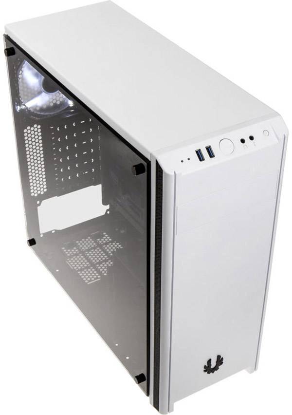 Bitfenix Nova Midi-Tower PC-Gehäuse Weiß Seitenfenster, Staubfilter, 1 vorinstallierter Lüfter, 1 Vorinstallierter LED Lüfter