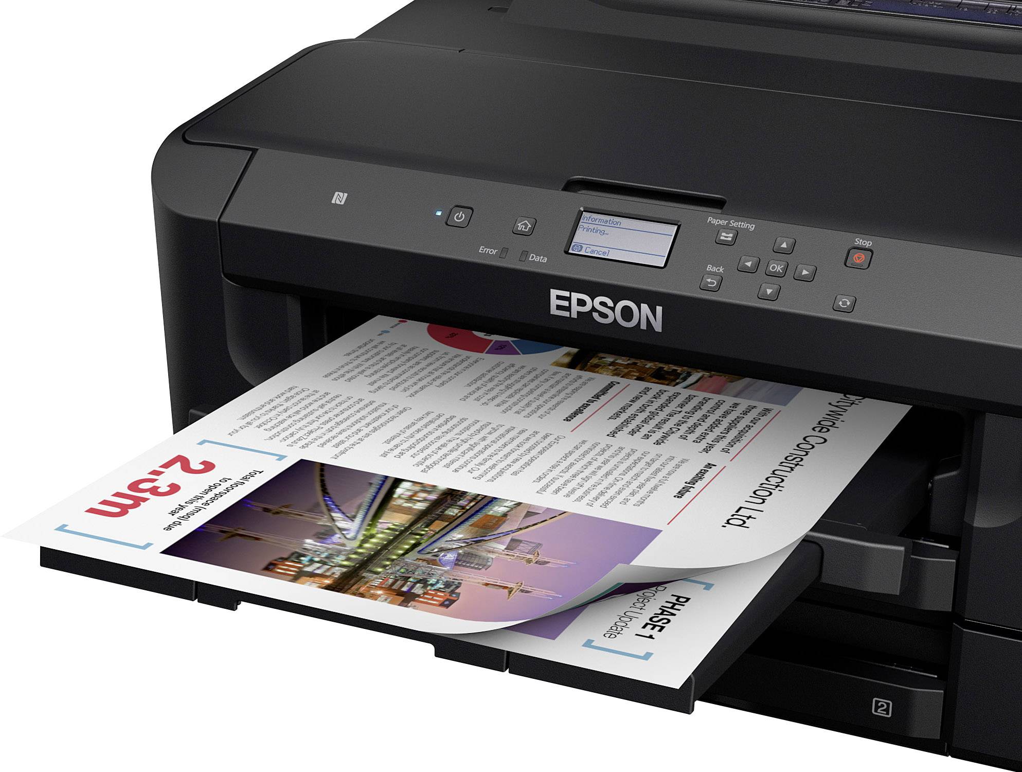 Epson WorkForce WF-7210DTW Farb Tintenstrahl Drucker A3 Duplex, LAN, WLAN