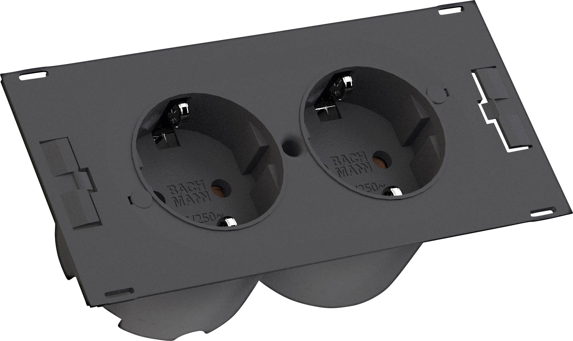 Bachmann 4953487 Einbau-Steckdosenleiste Schwarz Schutzkontakt 1 St.