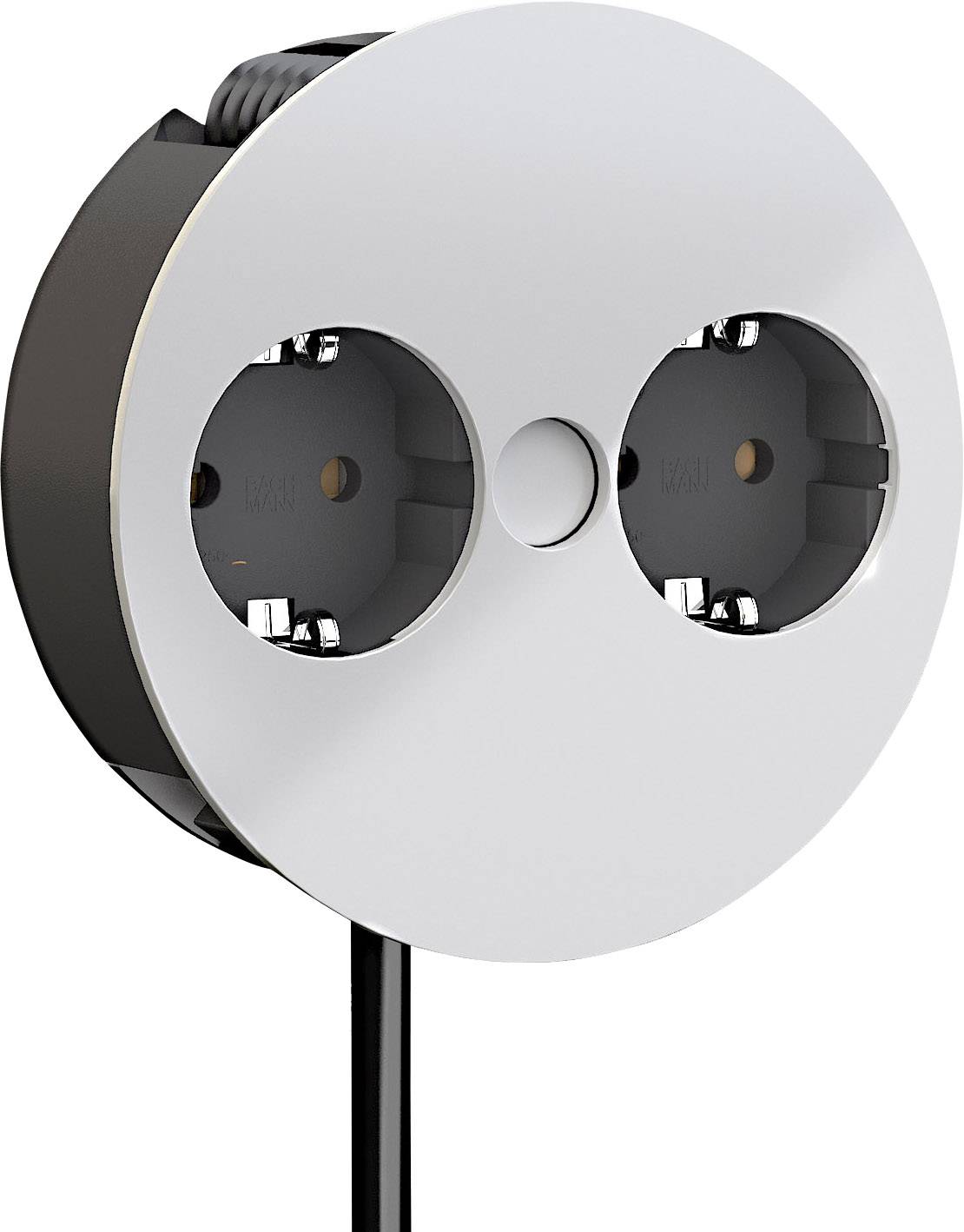 Bachmann 4842070 Einbau-Steckdosenleiste 2fach Weiß Schutzkontakt 1 St.