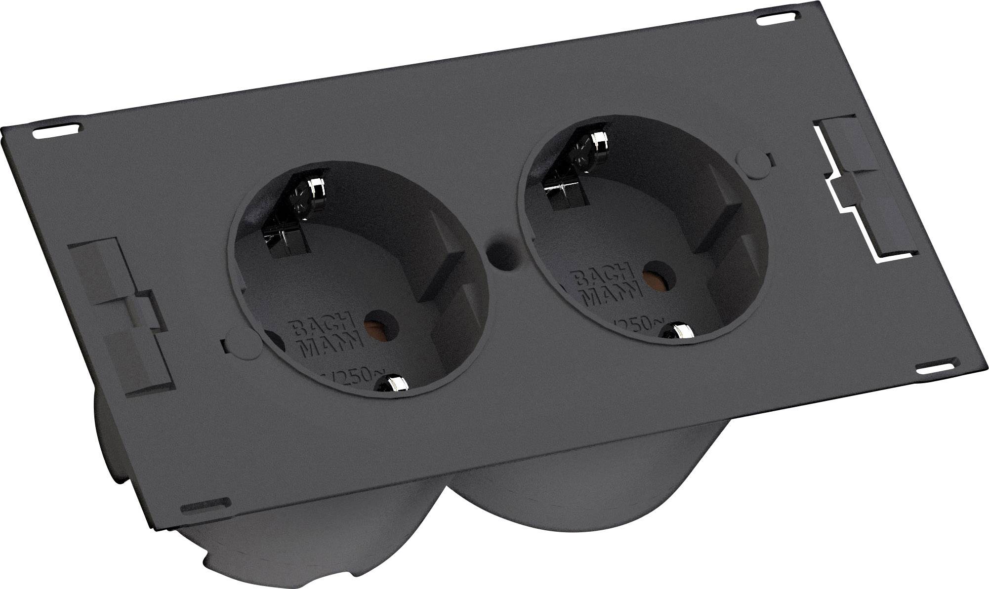 Bachmann 4953490 Steckdosen-Modul ohne Schalter Schwarz 20.00 cm