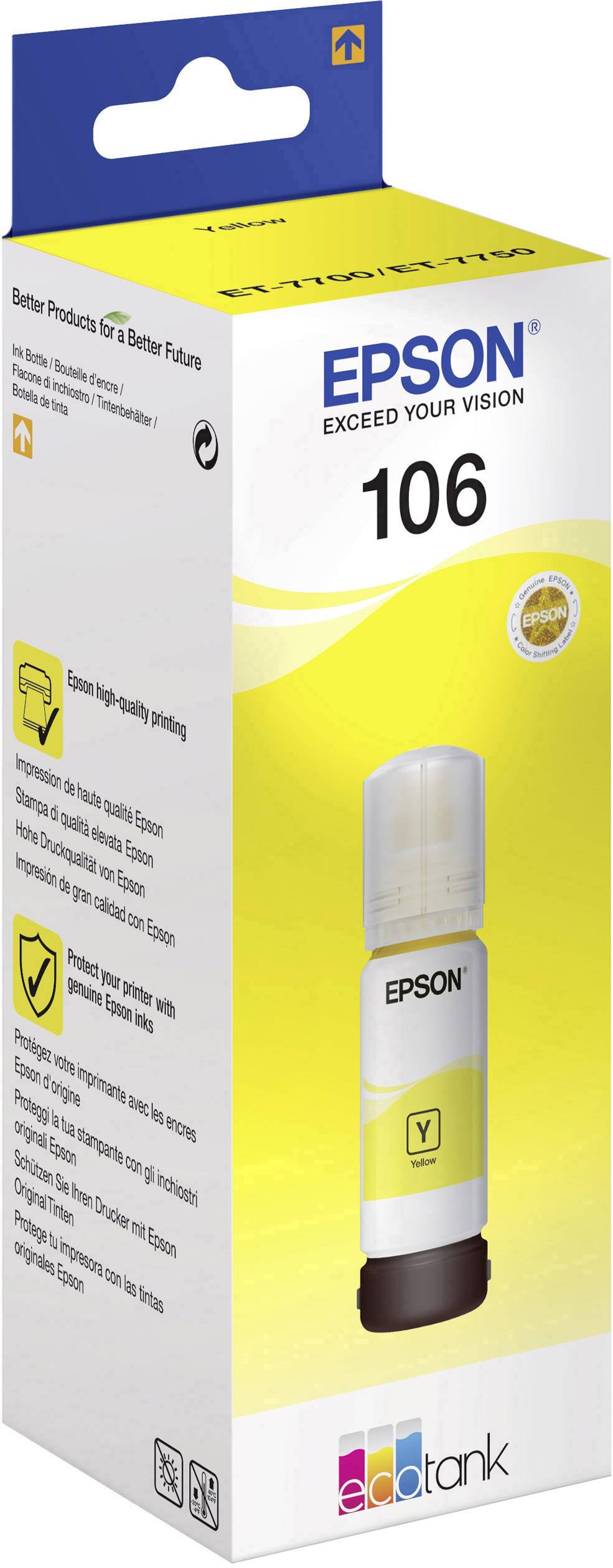 Epson C13T00R440 106 EcoTank Nachfülltinte Original Epson Gelb 70 ml