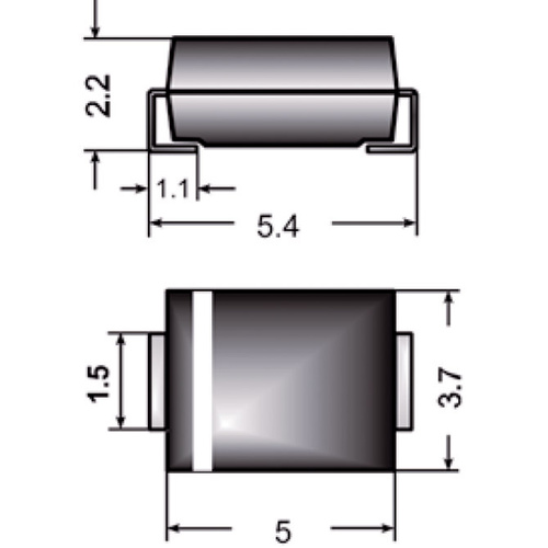 Semikron Z-Diode Z2SMB56 Gehäuseart (Halbleiter) DO-214AA Zener-Spannung 56 V Leistung (max) P(TOT) 2 W