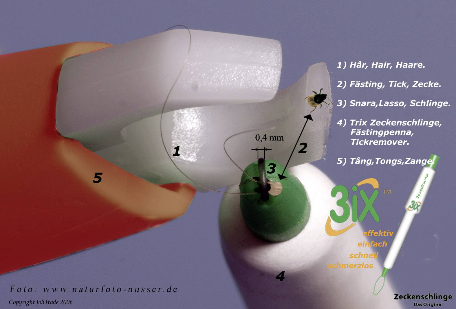3iX tick sling Zeckenschlinge Weiß 1St.