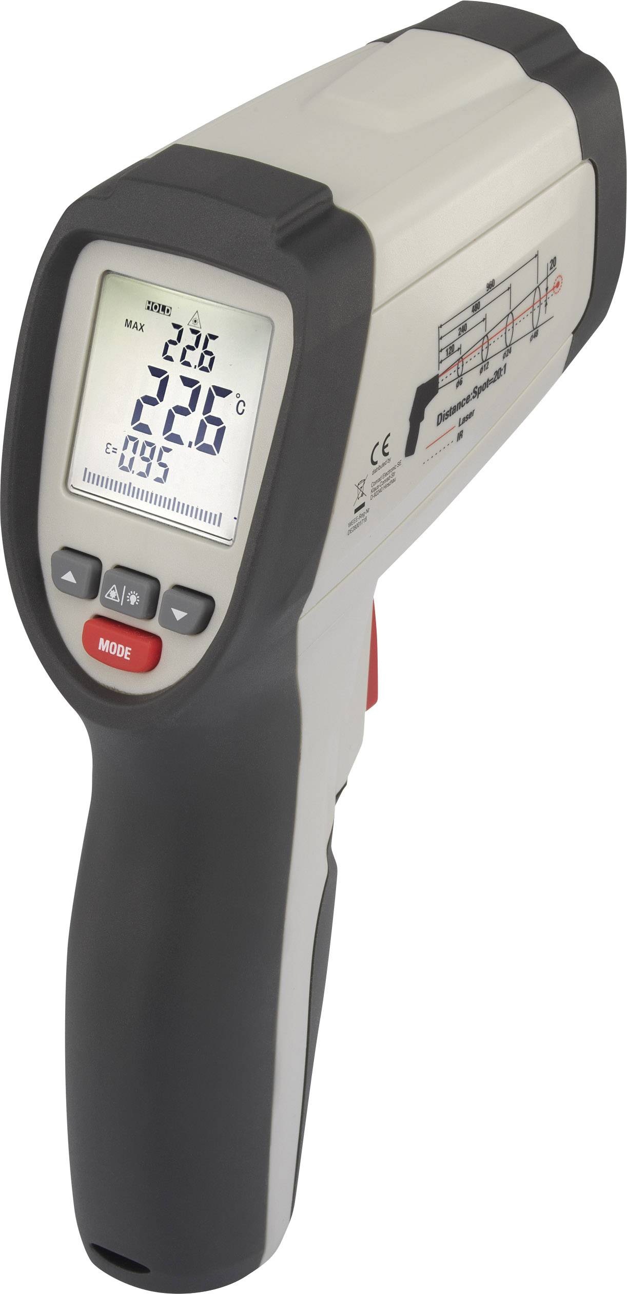 VOLTCRAFT IR 800-20C Infrarot-Thermometer Optik 20:1 -40 - +800 °C Pyrometer