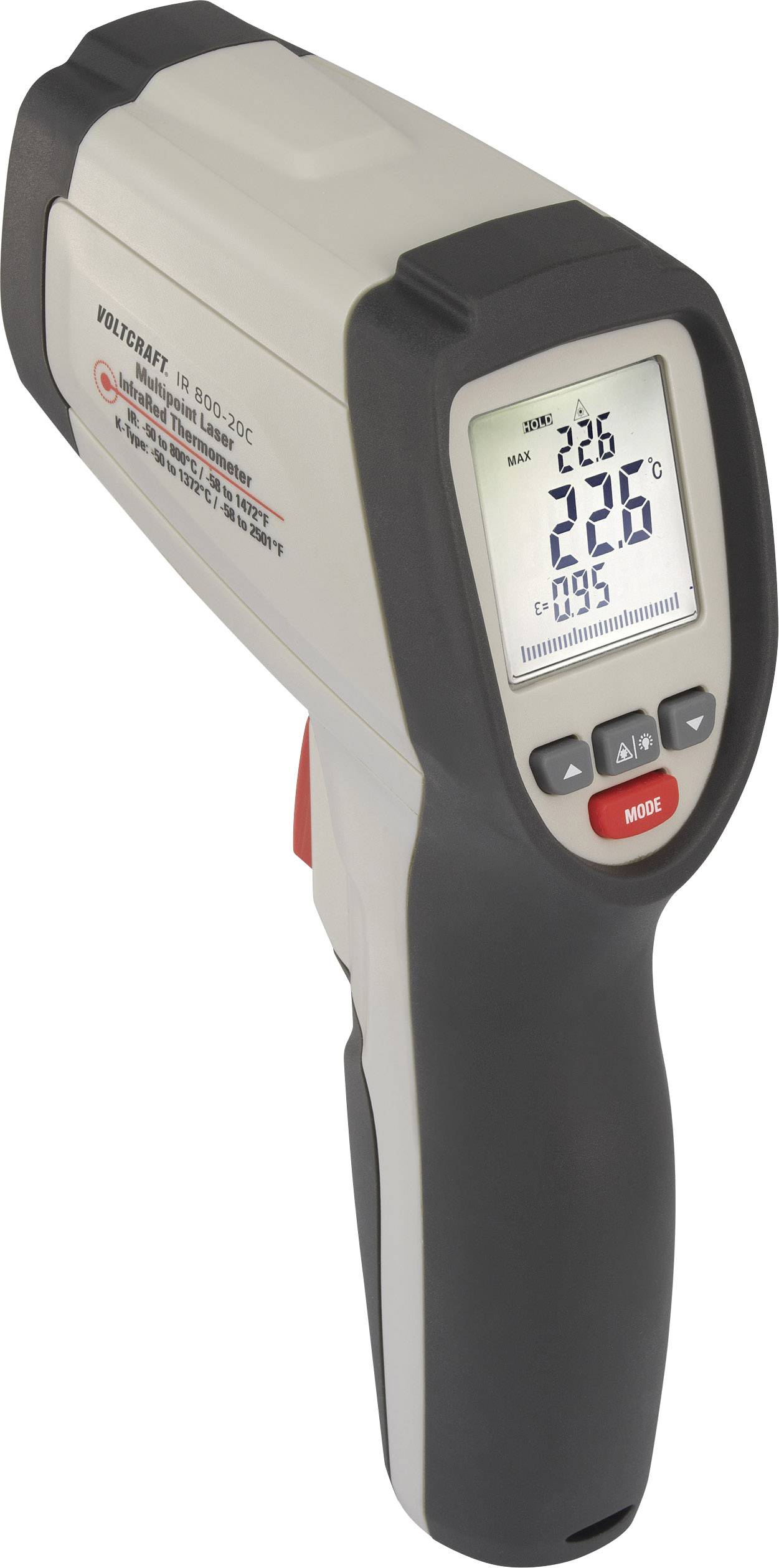 VOLTCRAFT IR 800-20C Infrarot-Thermometer Optik 20:1 -40 - +800°C Pyrometer