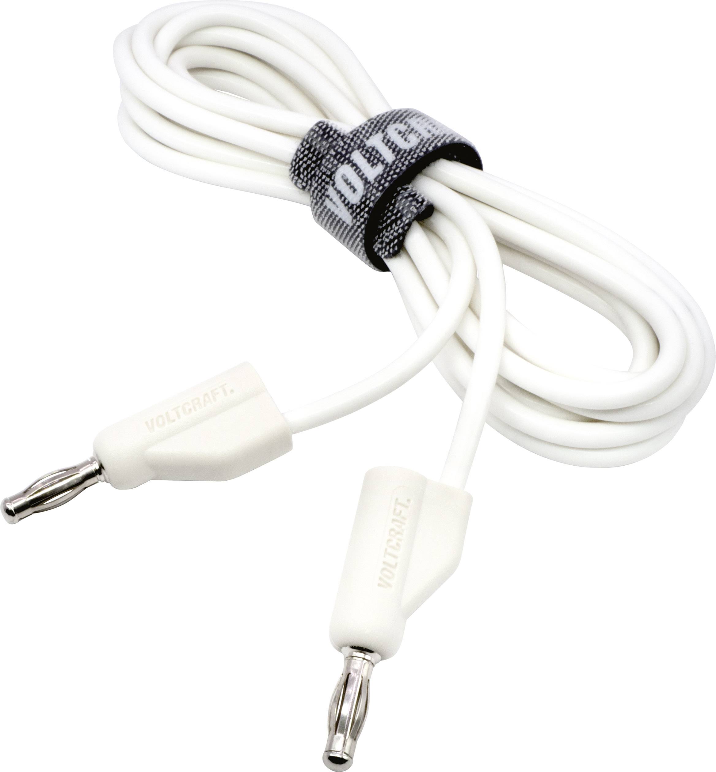 VOLTCRAFT MSB-300 Messleitung Lamellenstecker 4mm Lamellenstecker 4mm 2.00m Weiß 1St.