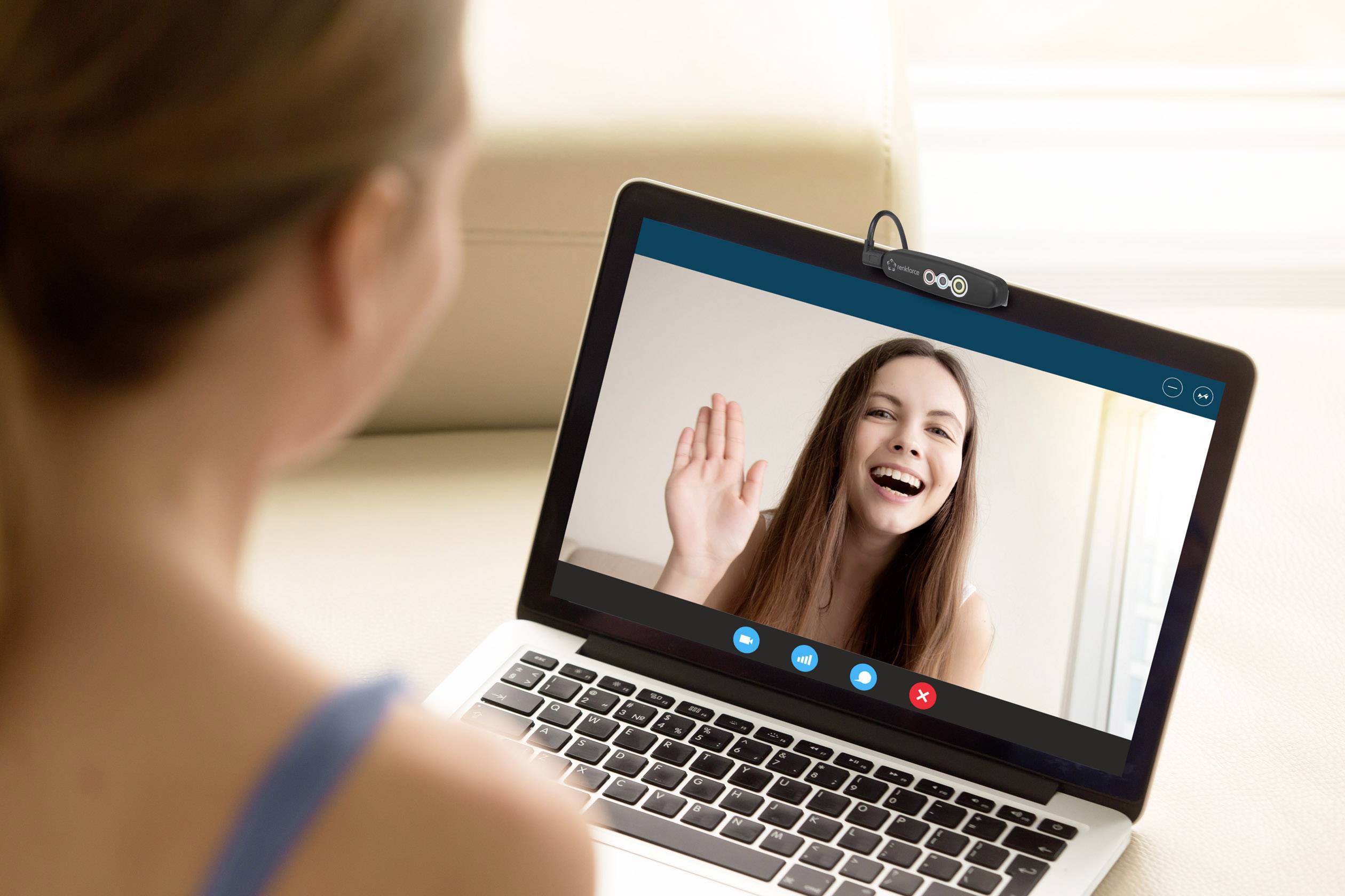 Renkforce Webcam 1280 x 720 Pixel RF-WEC-720P Gesichtserkennung für Windows Hello, Magnet-Halterung mit Infrarotkamera