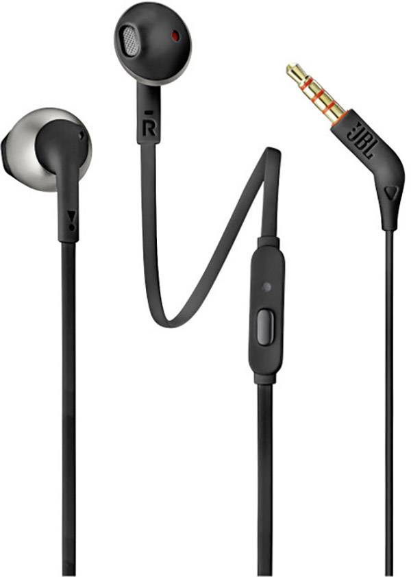 JBL T205 In Ear Kopfhörer kabelgebunden Schwarz Headset