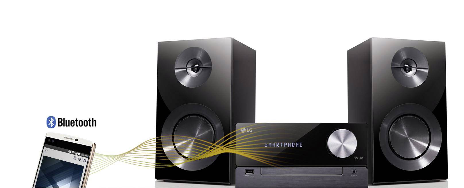 LG Electronics CM2460 Stereoanlage Bluetooth®, CD, USB, UKW, 2 x 50 W Schwarz