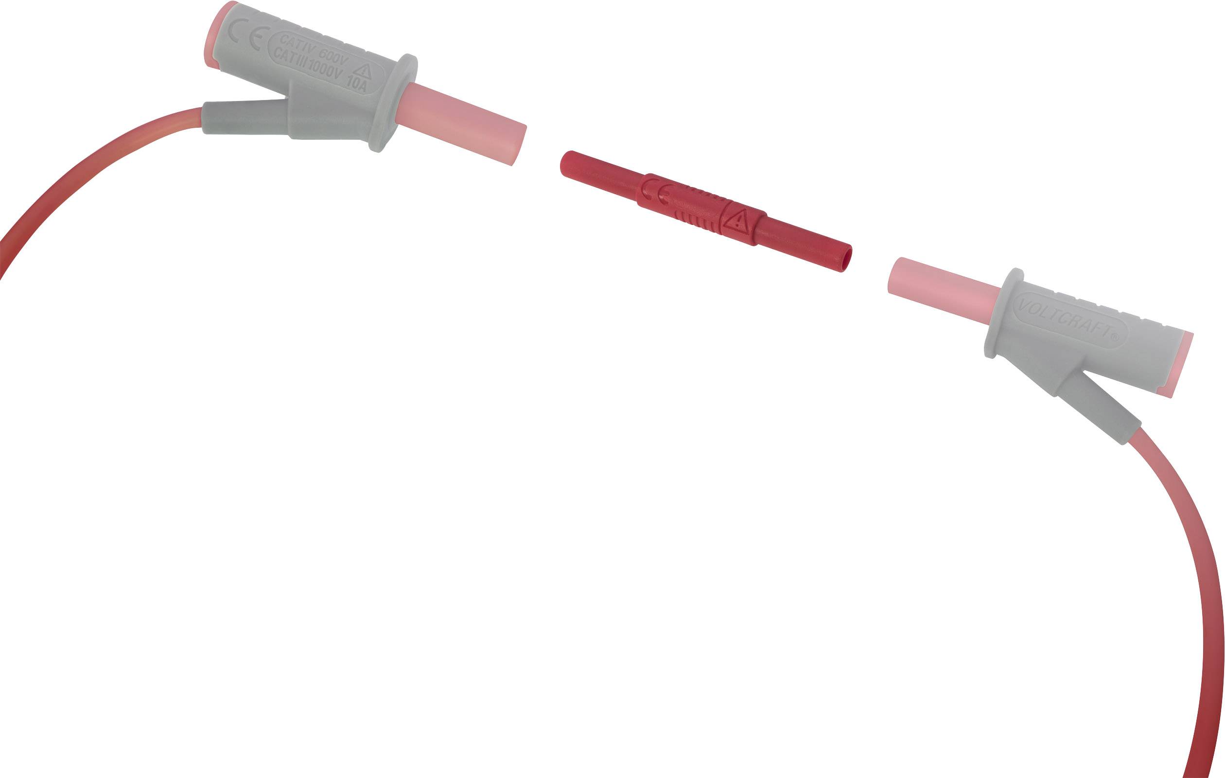 VOLTCRAFT MSL-504 Messleitungsverbinder Buchse 4mm Buchse 4mm Schwarz, Rot 1St.