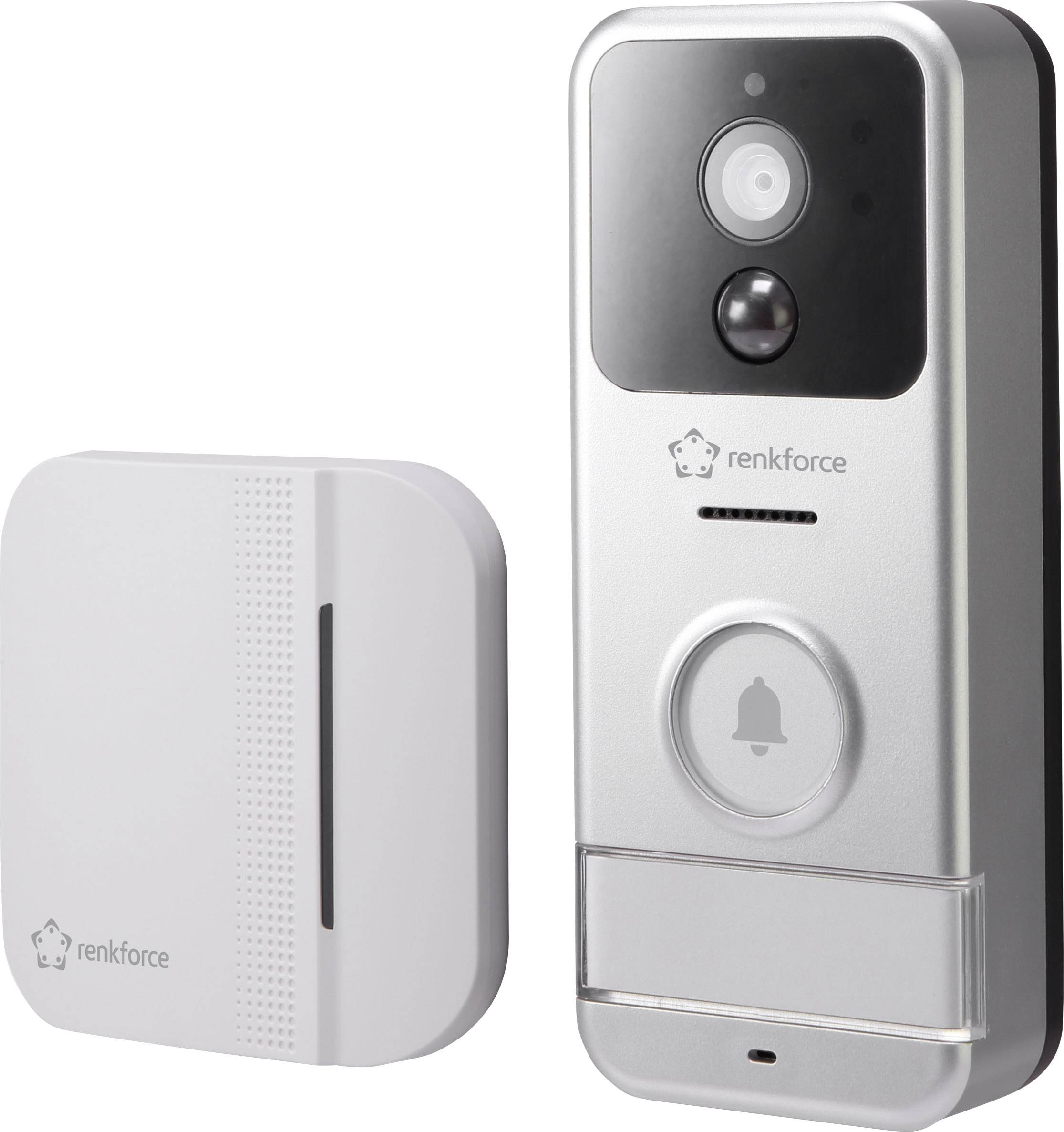 Renkforce  IP-Video-Türsprechanlage WLAN, Funk Komplett-Set  Silber, Weiß