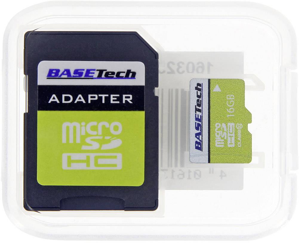 Basetech  microSD-Karte 16 GB Class 10 inkl. SD-Adapter