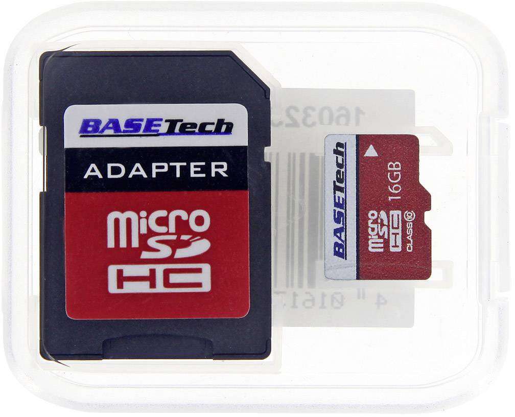 Basetech  microSD-Karte 16 GB Class 10 inkl. SD-Adapter