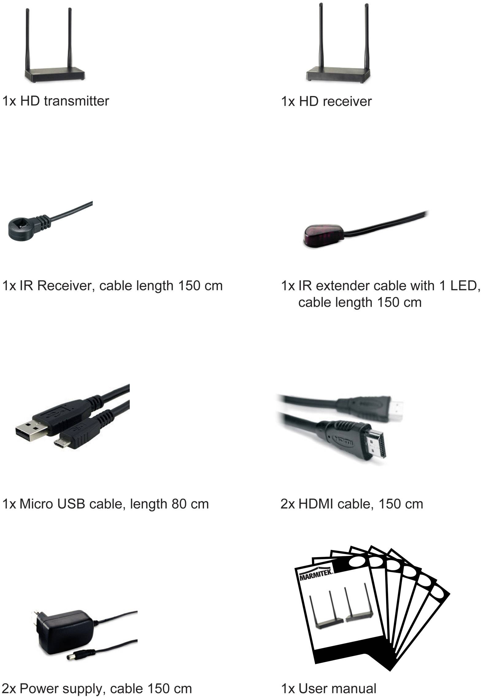 Marmitek TV Anywhere Wireless HD HDMI-Funkübertragung (Set) 200m 1920 x 1080 Pixel