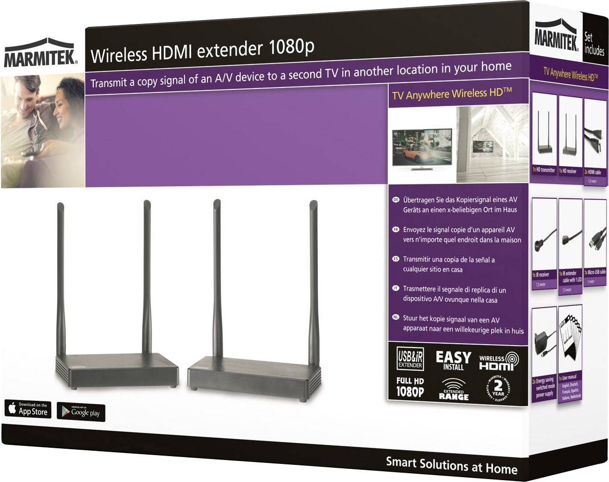 Marmitek TV Anywhere Wireless HD HDMI-Funkübertragung (Set) 200m 1920 x 1080 Pixel