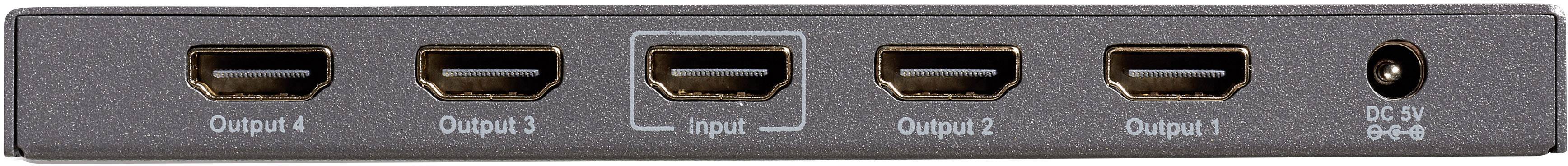 Marmitek 4 Port HDMI-Splitter Split 614 UHD 2.0 3D-Wiedergabe möglich, Metallgehäuse