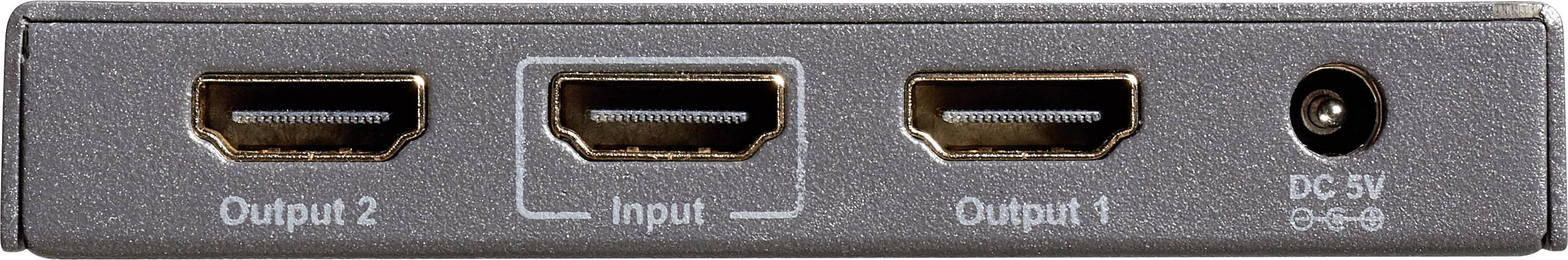 Marmitek 2 Port HDMI-Splitter Split 612 UHD 2.0 3D-Wiedergabe möglich, Metallgehäuse