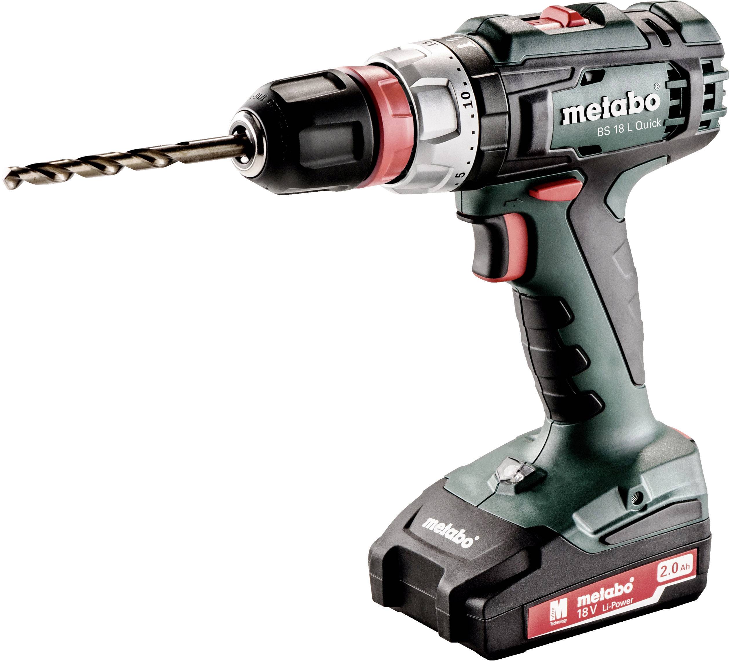 Metabo BS 18 L Quick 602320500 Akku-Bohrschrauber 18 V 2 Ah Li-Ion inkl. 2. Akku, inkl. Koffer