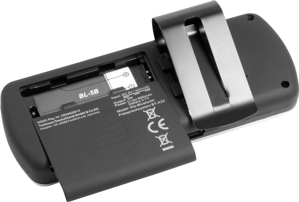 Technaxx BT-X22 Bluetooth® Freisprecheinrichtung Gesprächs-Zeit (max.): 20h