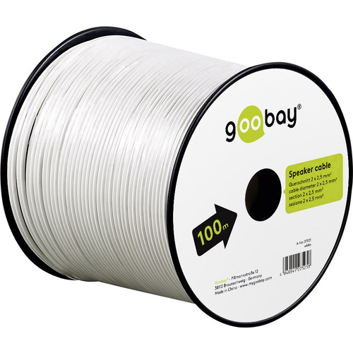 Goobay 67752 Lautsprecherkabel 2 x 2.50mm² Weiß 50m