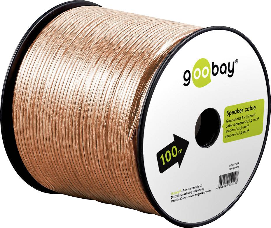 Goobay 67721 Lautsprecherkabel 2 x 1.50 mm² Transparent 25 m