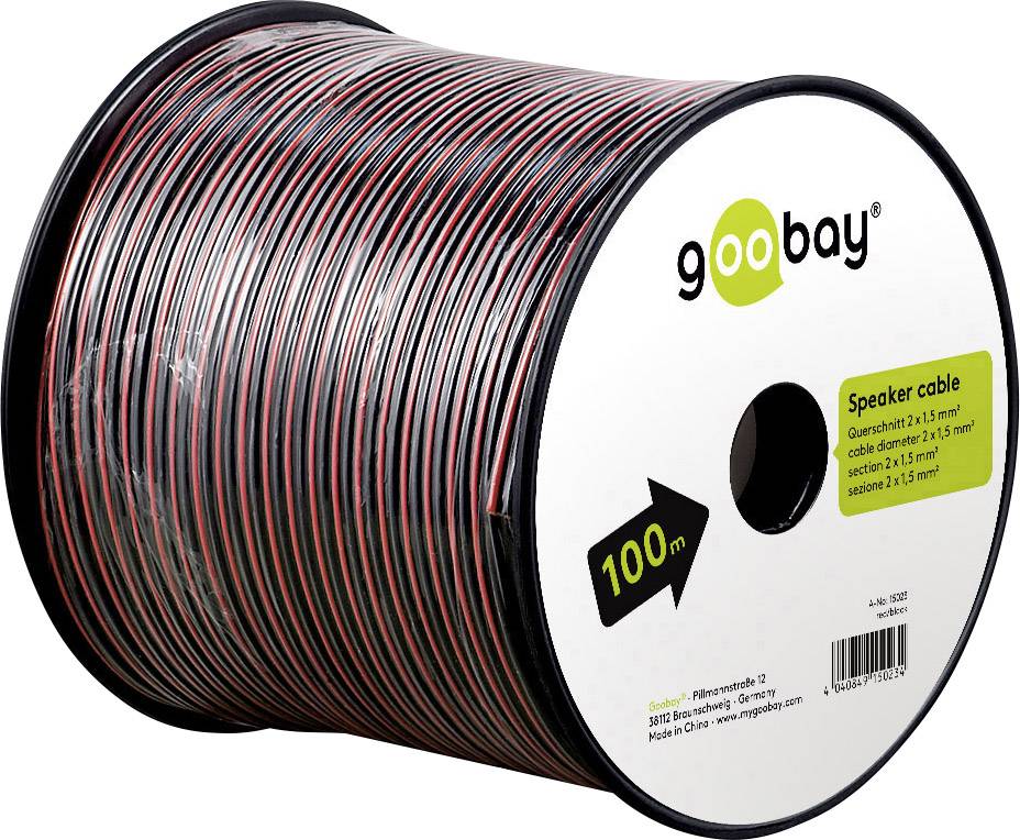 Goobay 67732 Lautsprecherkabel 2 x 1.5 mm² Rot/Schwarz 10 m