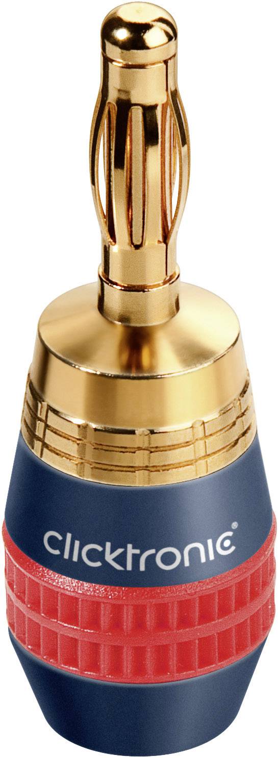 clicktronic 52546 Bananenstecker Stecker, gerade Polzahl: 1 Schwarz, Rot, Gold 4 St.