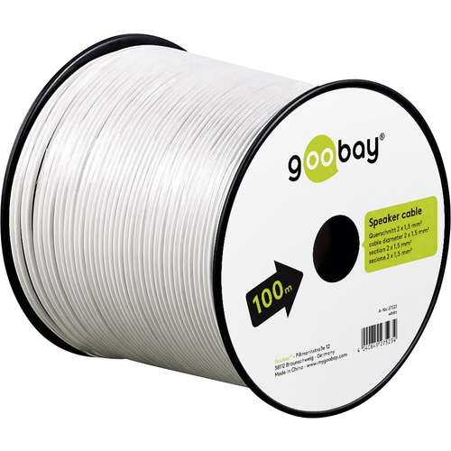 Goobay 67748 Lautsprecherkabel 2 x 1.50 mm² Weiß 25 m