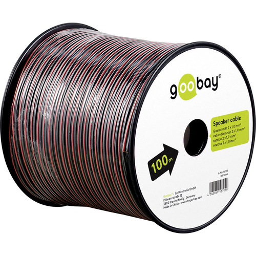 Goobay 56705 Lautsprecherkabel 2 x 1 mm² Rot/Schwarz 100 m