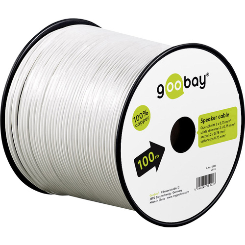 Goobay 15103 Lautsprecherkabel 2 x 0.75 mm² Weiß 100 m