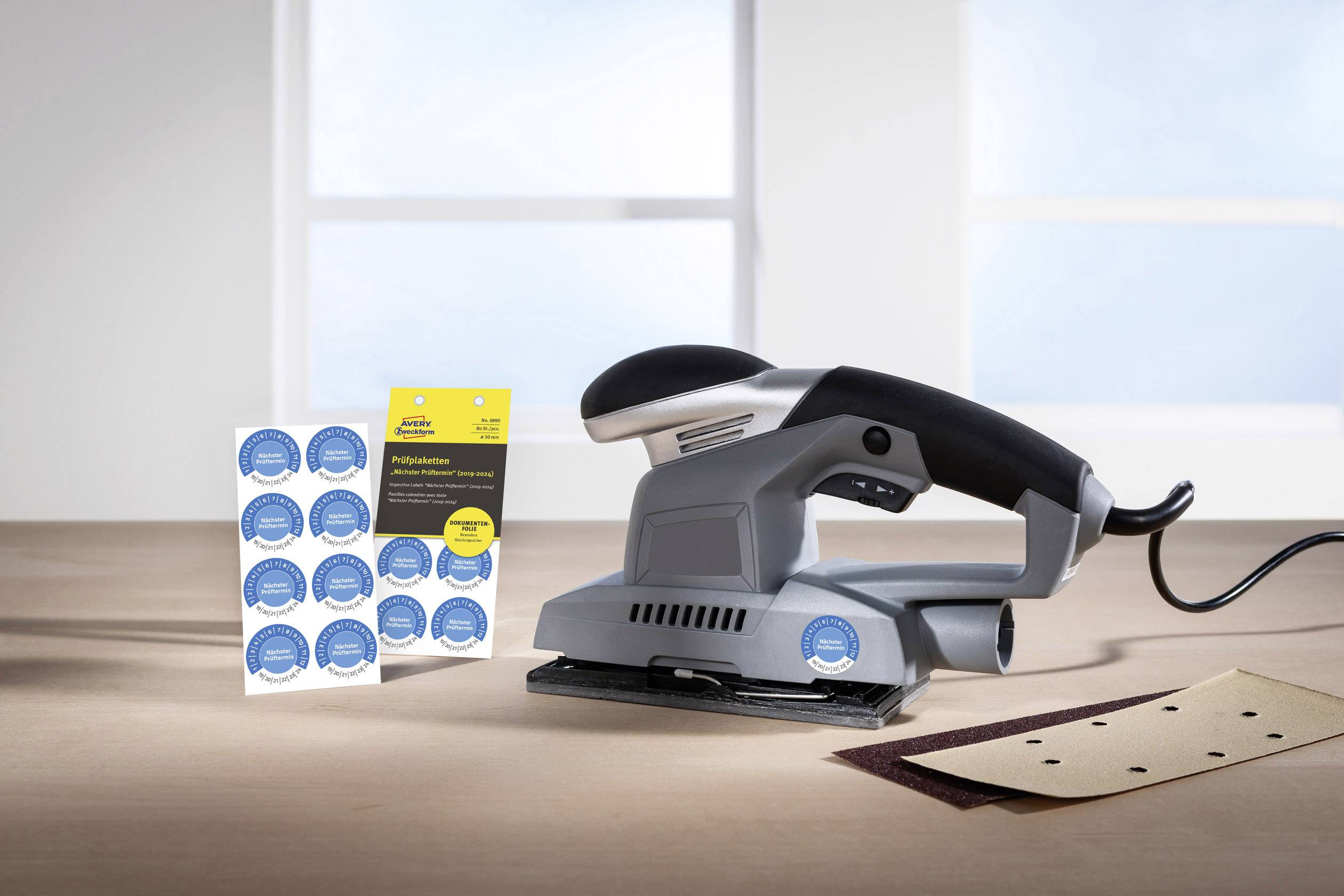 80 St. Avery-Zweckform Prüfplakette Nächster Prüftermin 2019-2024 Blau Folie selbstklebend (Ø) 30 mm 30 mm