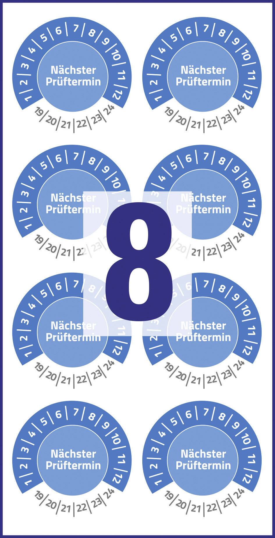 80 St. Avery-Zweckform Prüfplakette Nächster Prüftermin 2019-2024 Blau Folie selbstklebend (Ø) 30 mm 30 mm