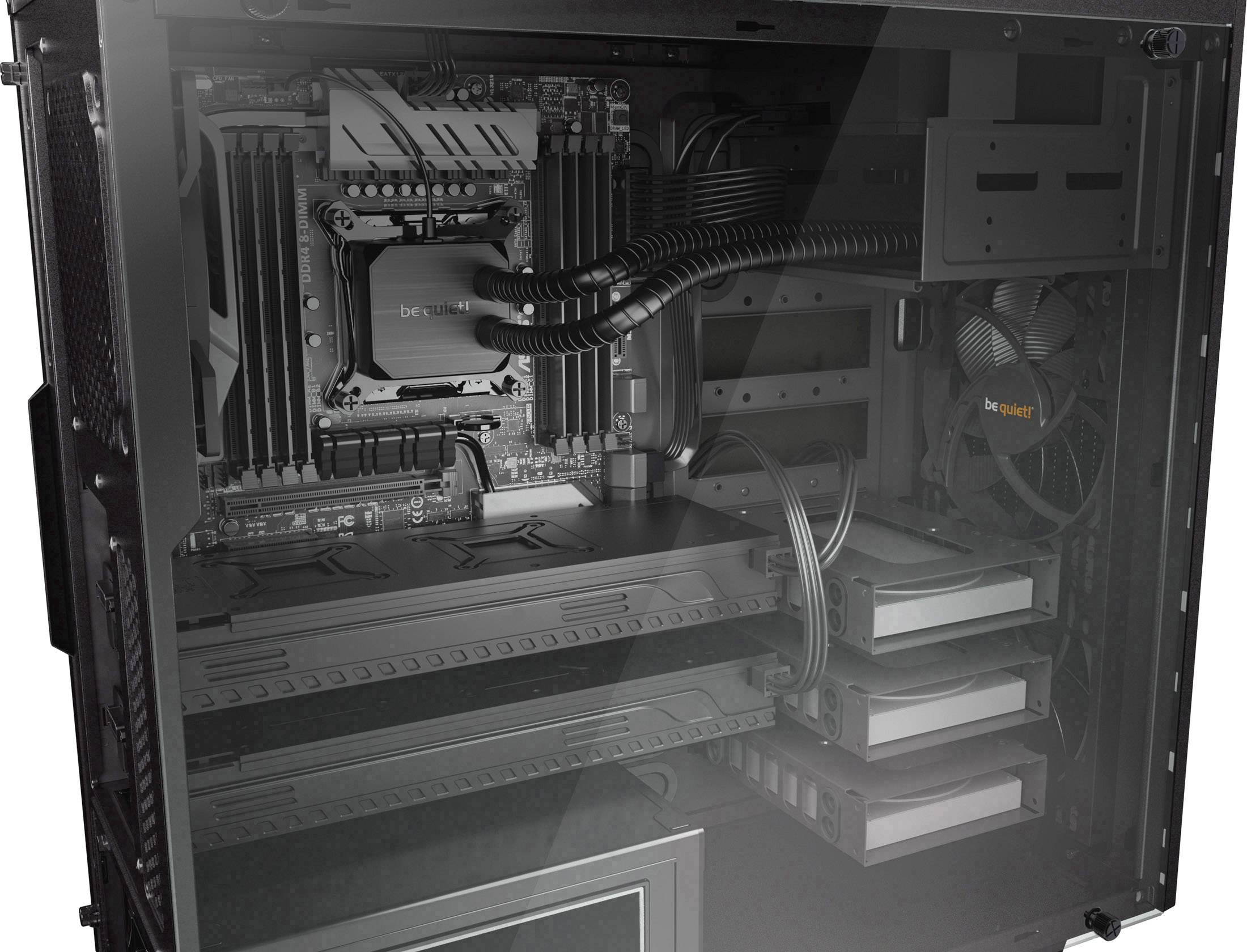 BeQuiet Midi-Tower PC-Gehäuse Pure Base 600 Schwarz gedämmt, Seitenfenster