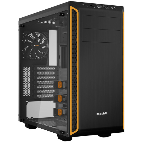 BeQuiet Pure Base 600 Midi-Tower PC-Gehäuse Schwarz, Orange gedämmt, Seitenfenster, 2 vorinstallierte Lüfter