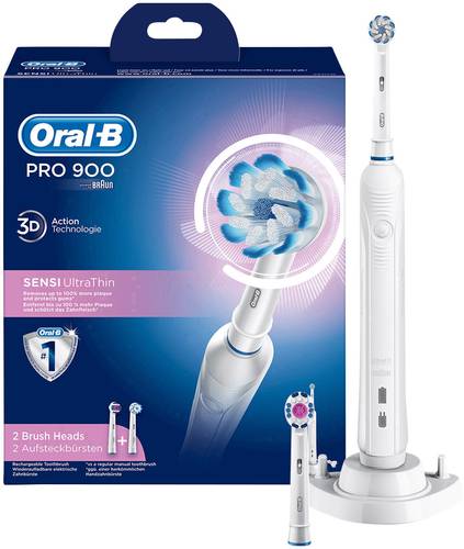 Oral-B Pro 900 Sensi UltraThin Elektrische Zahnbürste Rotierend/Oszilierend/Pulsieren Weiß