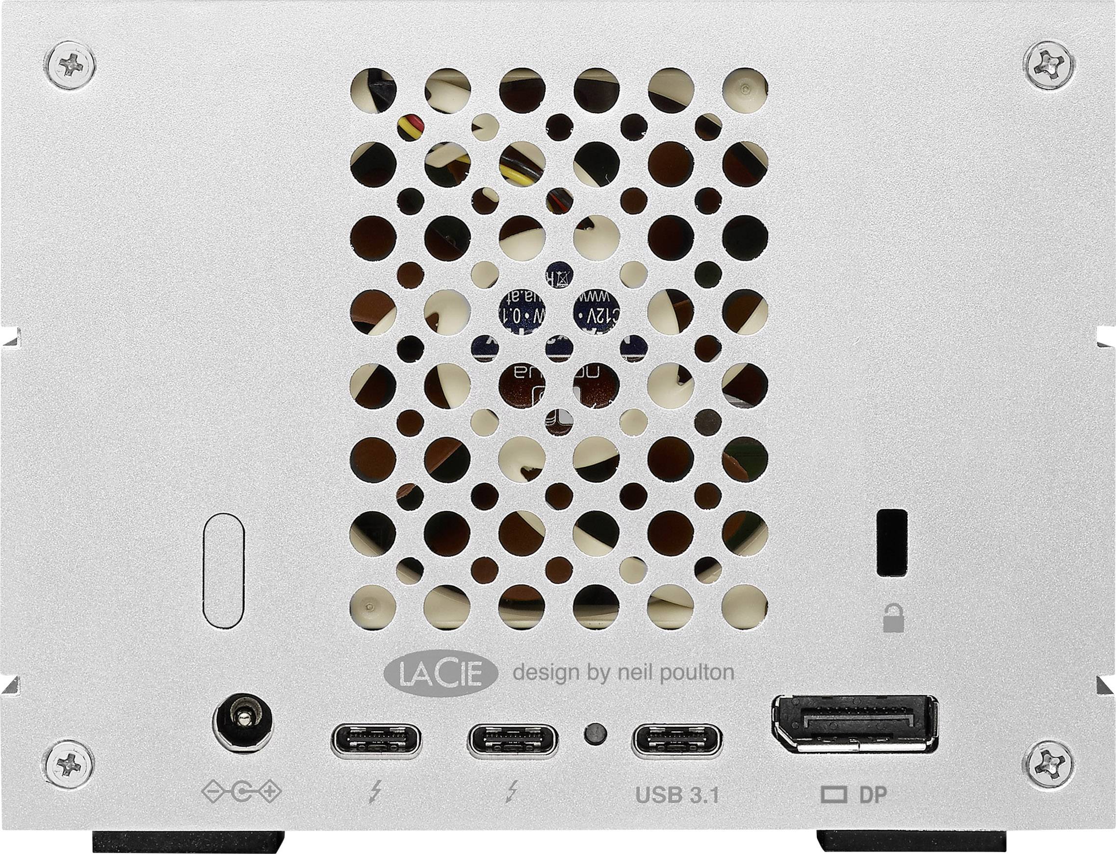 LaCie 2big Dock 20 TB Externe Festplatte 8.9 cm (3.5 Zoll) Thunderbolt 3, USB 3.2 Gen 2 (USB 3.1), DisplayPort, USB 3.2 Gen 1 (USB 3.0) Aluminium STGB