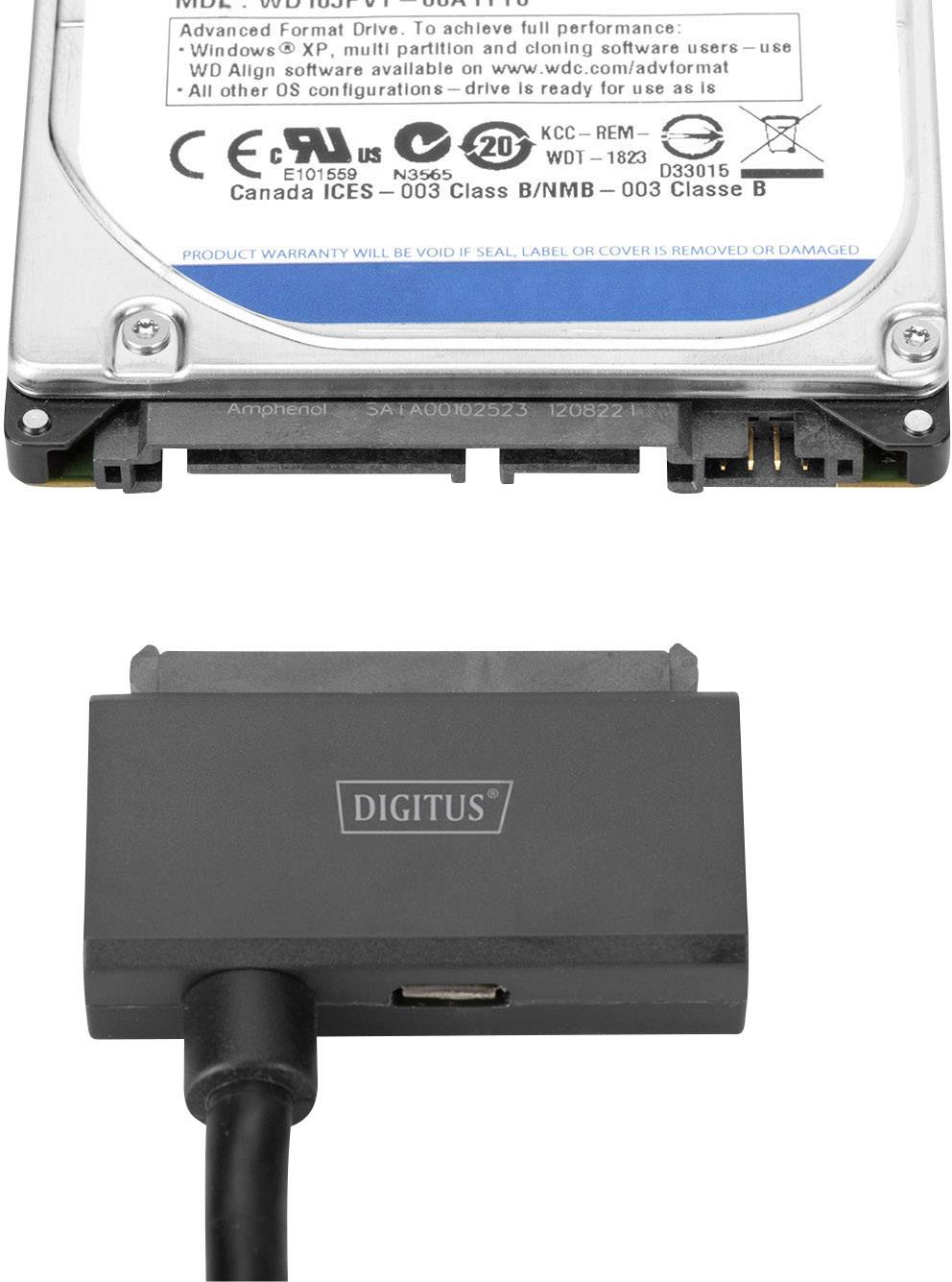 Digitus Festplatten Adapter [1x USB 3.1 Gen 1 - 1x SATA-Kombi-Buchse 7+15pol.] DA-70327 0.35 m